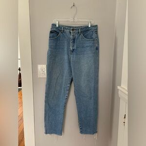 90s grunge Lizwear raw hem denim tapered jeans size 14 100% cotton
